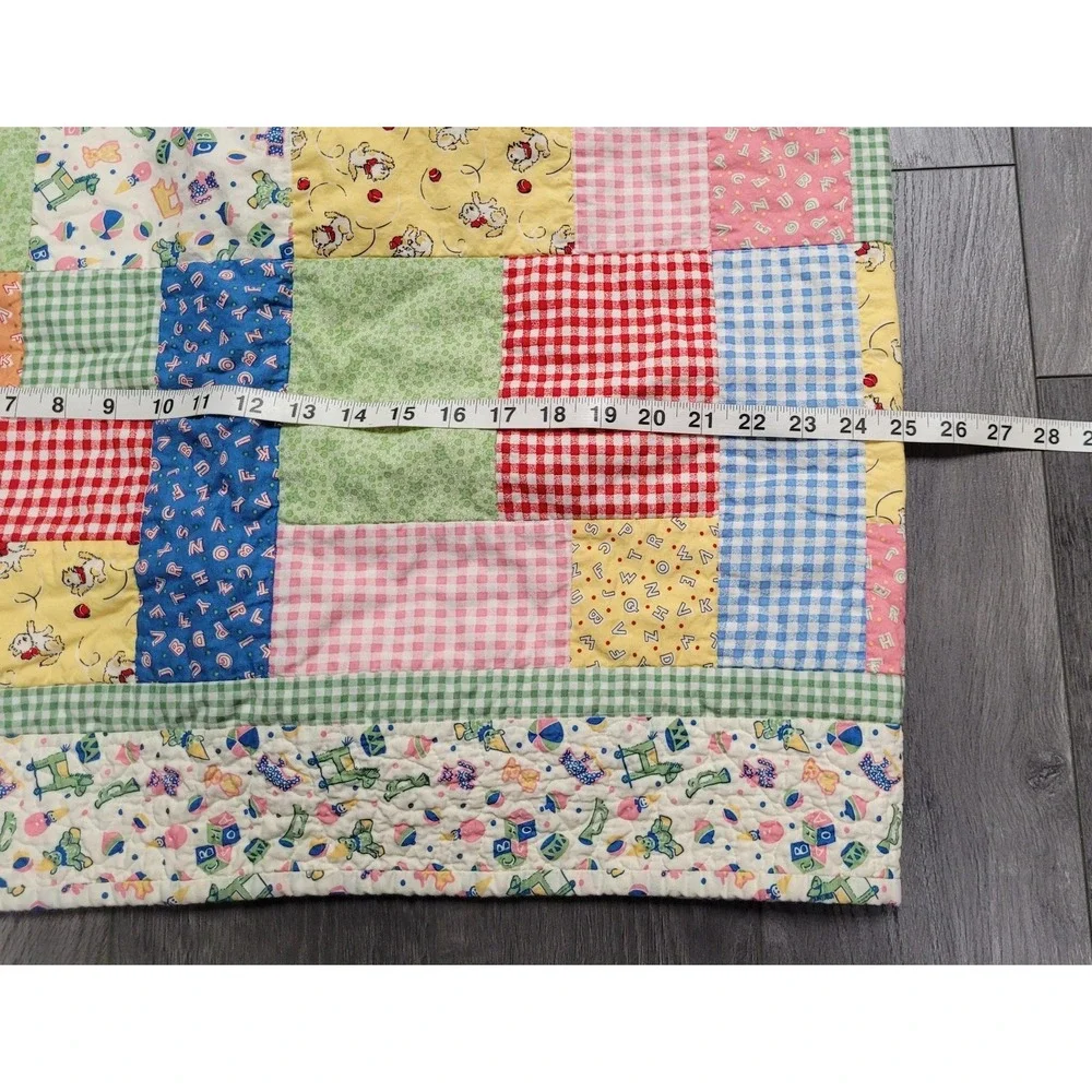 Patchwork Baby Blanket Quilt Multi-color Approximately 50 x 41 inches